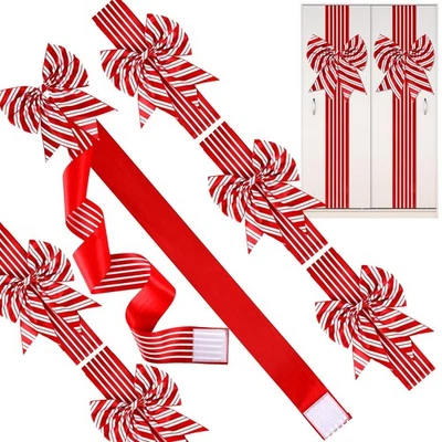 6 Piezas Cintas de Gabinete de Navidad Arcos Grandes para Puerta de Gabinete de Navidad Rojo Blanco... Foto 1 de 4