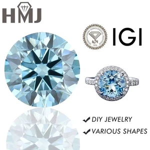 Gema de diamante CVD cultivada en laboratorio redonda de 1,27 quilates azul intenso VS1 VS2 IGI - Imagen 1 de 14