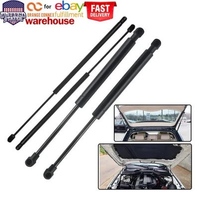 4PC For BMW 525i Base Sedan 04-06 Front Bonnet Hoods + Rear Trunks Gas Struts  - Изображение 1 из 4
