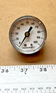 Ashcroft Pressure Gauge 0-100 PSI  P/N 5WH38 - Picture 1 of 6