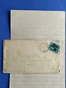 1870s CAMBRIDGE NY FANCY CANCEL +4p LETTER ALBANY STILLMAN MEDICAL ANIMAL ACTIV. - Picture 1 of 6