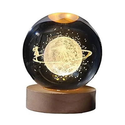 Lampada A Sfera In Vetro Stellato con Luce Notturna A LED 3D con Incisione 5841 - Immagine 1 di 4