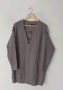 Brenda Edwards zipped Cardigan Grey Knitted Medium Chest 40" NEW QVC - Picture 1 of 4
