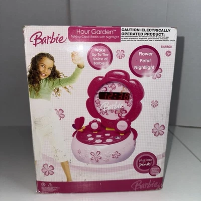 Barbie Talking Alarm Clock AM/FM Radio Night Light Mattel Tested Works - Image 1 of 4