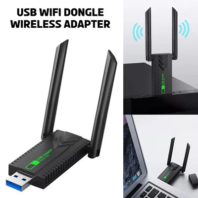 USB WiFi Dongle Dual Band 2.4G/5GHz Wireless Network Adapter Antenna 1300Mbps - Image 1 of 4