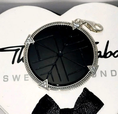Genuino Thomas Sabo Colgante Moneda Vintage Ónix Negro PVP £125 Foto 1 de 4
