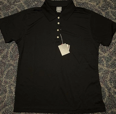 NUEVO CON ETIQUETAS: Camisa polo de golf Page & Tuttle para hombre grande negra Foto 1 de 3
