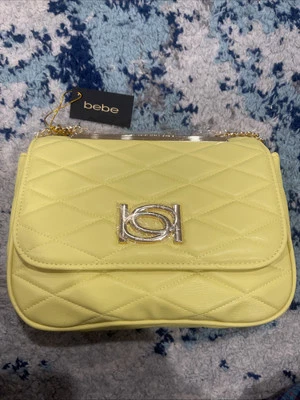 Сумка через плечо Bebe Abigail стеганая черная гладкая с клапаном застежка золотая цепочка - Изображение 1 из 4