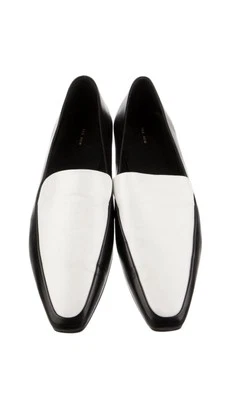 Совершенно новый ряд черный и белый кожаный плоскостях размер 40  - Изображение 1 из 4