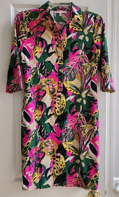 Camisa Jude Connally Talla S Susanna Vestido Cambio Rosa Verde Amarillo Tela Jude EE. UU. Foto 1 de 4