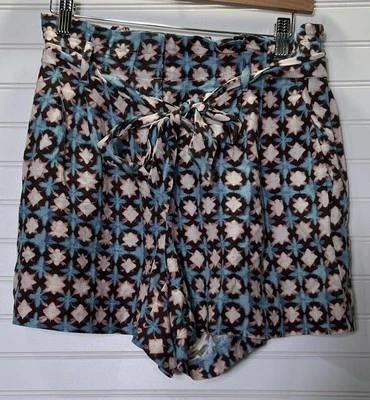 Women's LOFT Paperbag Shorts Size S Linen Blend Tie Belted Elastic Back Pockets - Image 1 of 4