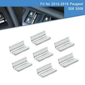 For Peugeot 308 3008 14-18 7x Chrome Inside Door Window Lift Switch Sequin Trim - Foto 1 di 5
