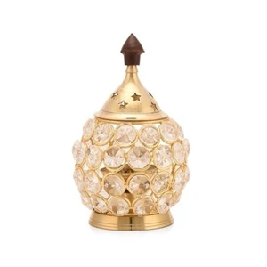 Akhand Diya Diyas Decorative Brass Crystal Oil Lamp, Diwali Decoration Item - La - Picture 1 of 2