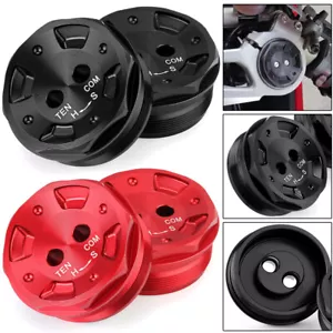 1Pair 46mm Front Double Hole Shock Absorber Adjusters Fork Bolts Cap FOR DUCATI - Foto 1 di 20