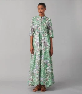 Vestido Camisa Estampado Tory Burch M Hibisco Cubrir $448 - Imagen 1 de 3