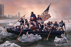 NEW ENGLAND PATRIOTS CROSSING THE CHARLES ULTIMATE SHERPA THROW NIP TOM BRADY - Picture 1 of 1