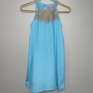 Lilly Pulitzer Big Girls 12 14 Georgina Dress Blue Seersucker Coastal Blue Lilly Pulitzer Big Girls 12 14 Georgina Dress Blue Seersucker Coastal Blue
