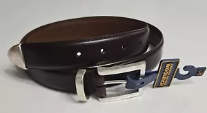 Cinturón Woolrich para hombre de cuero marrón talla 38 nuevo con etiquetas - Imagen 1 de 3