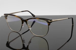 Tom Ford Brille Blau Blockgläser Damen Eckig Havanna Gold 54mm FT5546BV-052 - Bild 1 von 6