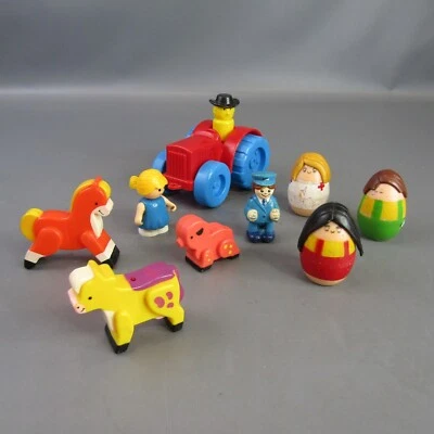 Lote De Colección De Juguetes De Plástico Años 80 Fisher Price Granja Cuna Móvil Tonka Niños Pequeños Foto 1 de 4