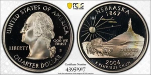 2006-S Nebraska Silver Proof Quarter PCGS PR68DCAM Toned Coin 25C - Picture 1 of 9