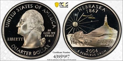 2006-S Nebraska Silver Proof Quarter PCGS PR68DCAM Toned Coin 25C - Image 1 of 4