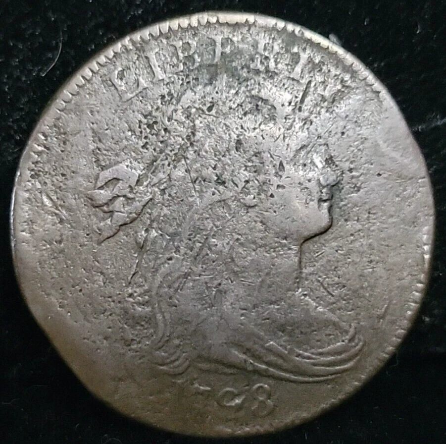1798 Draped Bust Large Cent First Hair Style | Detail Enviro Old US Type Coin - Image 1 of 4