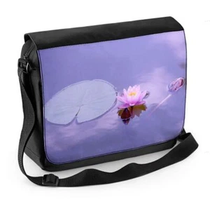 Bolso Mensajero para Laptop Lotus Water Lily Fondo Púrpura - Imagen 1 de 1