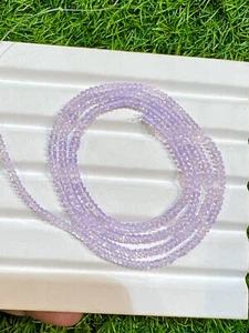 Scorolite Lavender Quartz Faceted Rondelles Beads Briolettes Size 3-3.5mm Strand - Picture 1 of 4