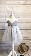 Nwt Spring/Summer Grey White Stripe Tutu Beach Girl Dress Size 24M