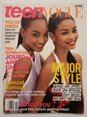 Teen Vogue Magazine November 2009 Teen Supermodels Jourdan Dunn & Chanel Iman - Image 1 of 2