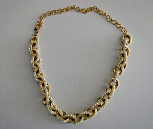 VETEMENTS Collana oro con cerchio mini perle 19 pollici