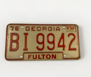 Vintage 1976 Georgia License Plate # BI 9942  Fulton County - Picture 1 of 5