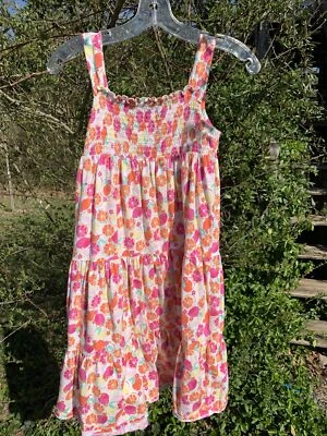 LANDS END Citrus Lime Orange Grapefruit Lemons Sundress Dress Sz L 14 + ❤️sj7m17 - Image 1 of 4