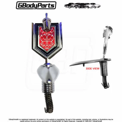 81-86 Chevrolet Monte Carlo painel cabeçalho capô ornamento emblema repro GM #14021446 - Imagem 1 de 2