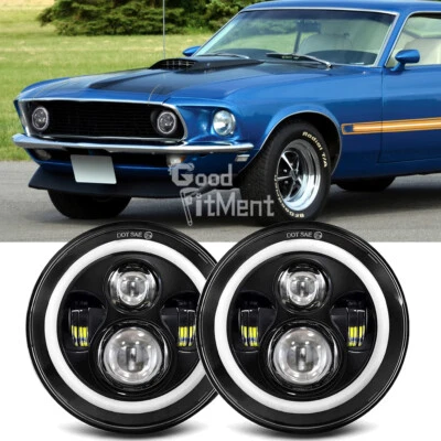 Für Ford Mustang Mach Paar 7'' LED Scheinwerfer Blinker Fernlicht E-Zertifiziert - Bild 1 von 4