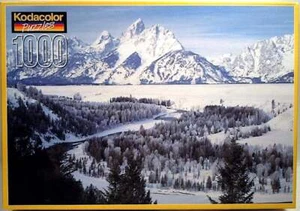 Snake River Winter Snow Mountains Kodacolor Kodak 1000 pc 18X26 Rose Art Puzzle - Picture 1 of 1