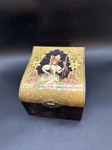 Antique Victorian Celluloid Cuffs And Collar Dresser Box W/FOUR ANTIQUE COLLARS - Foto 1 di 18