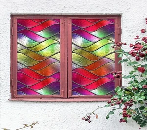 3D Red Texture D342 Window Film Print Sticker Cling Stained Glass UV Block Amy - Picture 1 of 11
