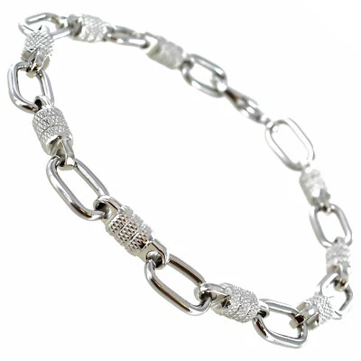 Brazalete de eslabones de cadena de acero inoxidable con textura Rochet Roma para hombre Foto 1 de 4