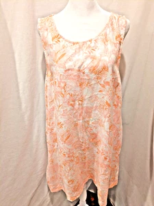 Rachel Zoe Sun/Shift Dress Women XL Light Pink/Orange Paisley/Floral 100% Linen - Picture 1 of 21