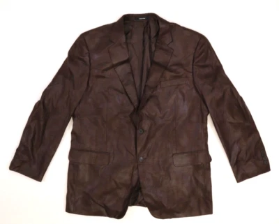 Apt 9 Mens Brown Notch Collar Faux Suede 2 Button Blazer Jacket 46 REG - Image 1 of 4