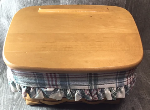 Longaberger Recipe Basket Lid & Plaid Protector, Artisan DLC 2000 Cover