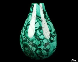 3.1" Malachite Carved Crystal Vase, Realistic, Crystal Healing - Picture 1 of 7