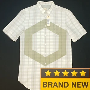 Diesel Mens Shirt MEDIUM (VERY SNUG) Grey Short Sleeve SLIM FIT Check RRP £90 - Picture 1 of 12