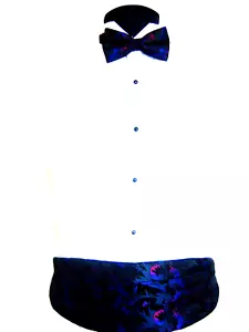 Juego de corbata y moño formal negro y púrpura - talla única para hombre se adapta a la mayoría - Imagen 1 de 6