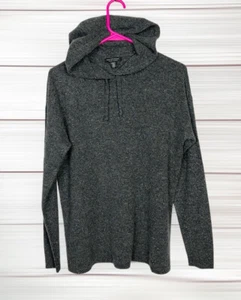 Cashmere Hooded Sweater By SAKS FIFTH AVENUE Gray Relaxed Fit Women’s XS - Picture 1 of 13