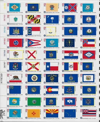 US Scott 1633-82, State Flags, 1976, Full mint sheet of 50, NH - Image 1 of 2