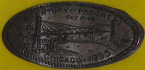 1933 Chicago World's Fair, Skyride, Elongated Cent ILL-CPIE 102b - Picture 1 of 2