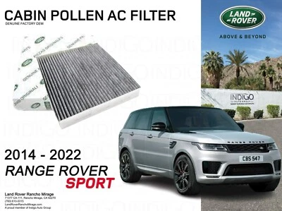 2014-2022 RANGE ROVER SPORT GENUÍNO DE FÁBRICA FABRICANTE DE EQUIPAMENTO ORIGINAL LAND ROVER FILTRO AC S-LR161566 - Imagem 1 de 2